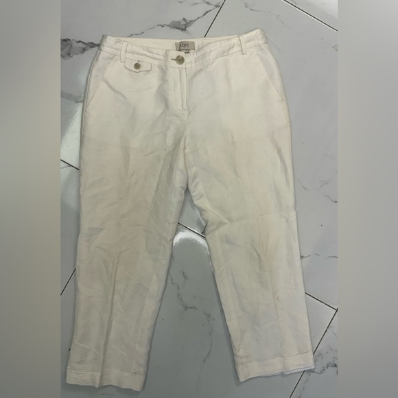 LOFT Off-White Trousers Size 4 - Picture 1 of 6